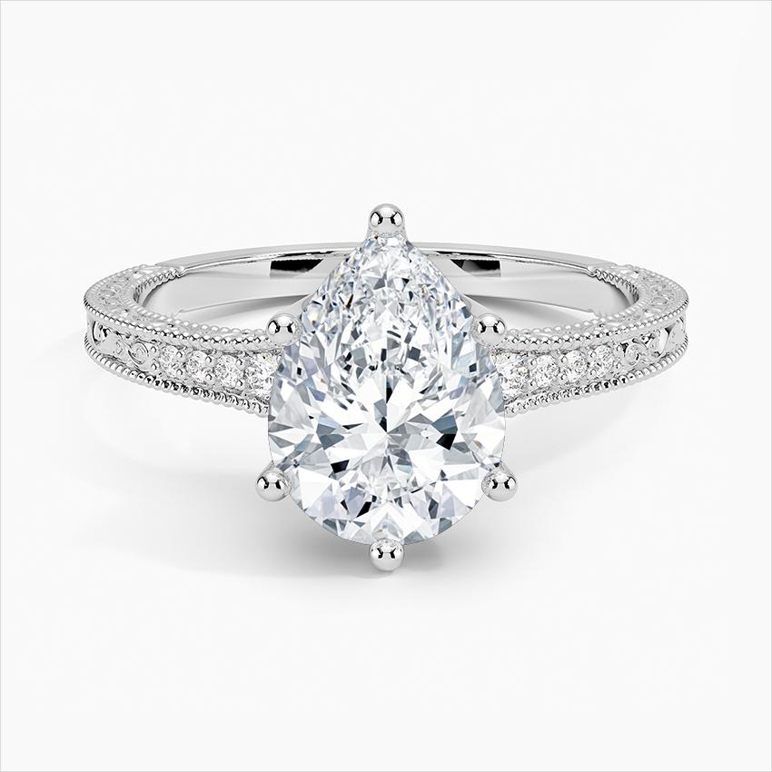Luxe hudson engraved diamond ring.