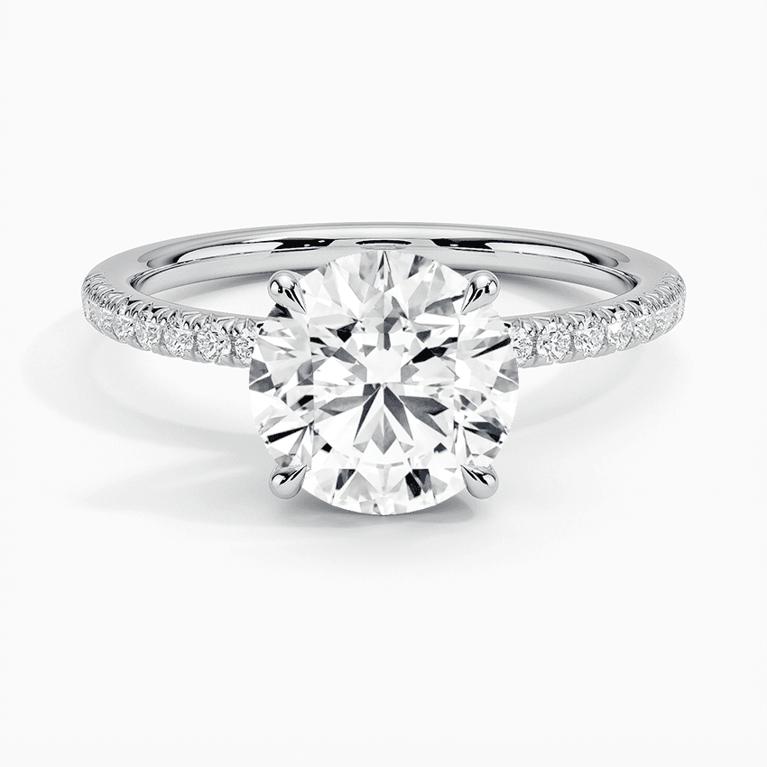 18k white gold delicate Amelie diamond ring.