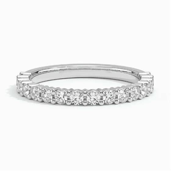 Shared prong diamond ring.