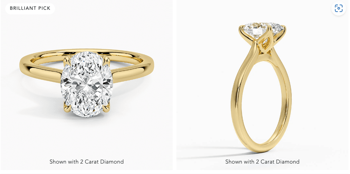 Cathedral solitaire ring.