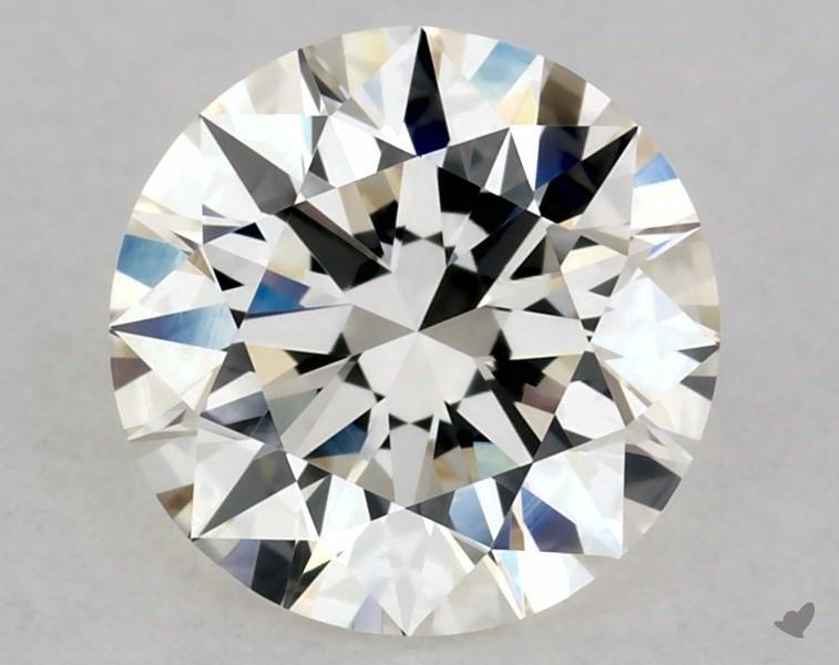 A brilliant diamond in J Color.