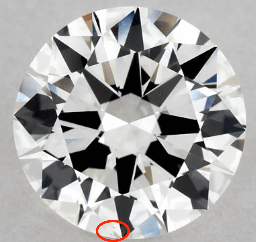 A bad VS1 diamond flaw.