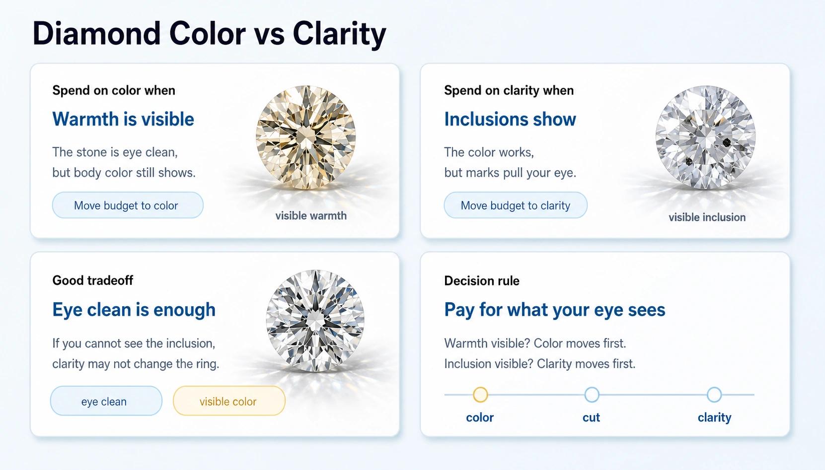 diamond color vs clarity comparison guide