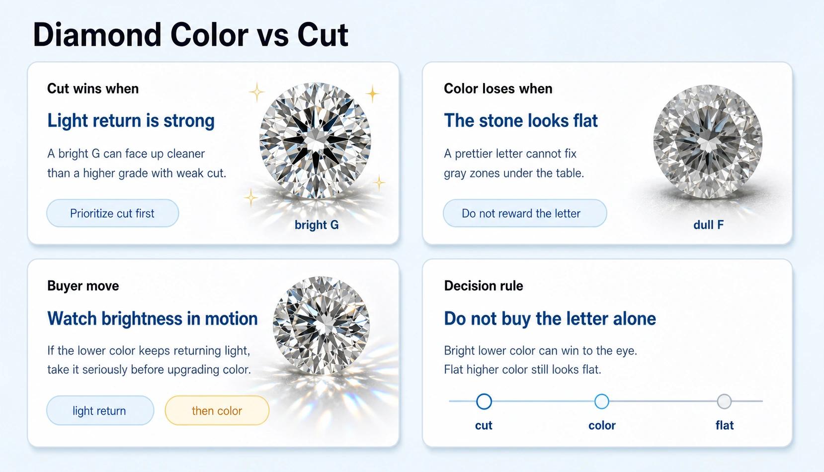 diamond color vs cut comparison guide
