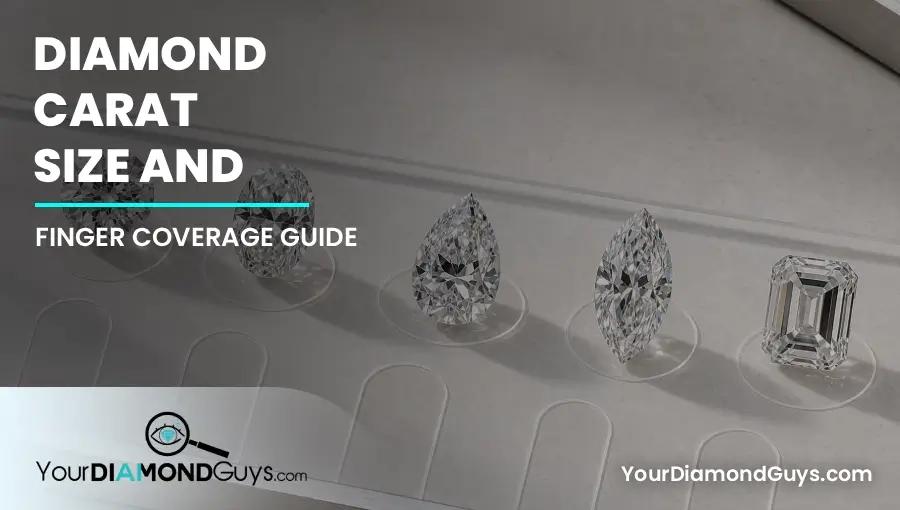 Round oval pear marquise and emerald diamonds on clear finger coverage templates for carat size comparison