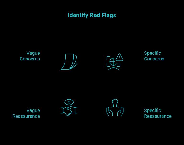 Red flags that should slow you down visual selection guide