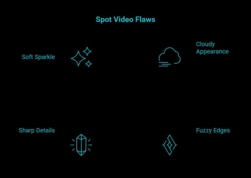 What to watch for in video visual selection guide showing hazy vs crisp diamond comparison