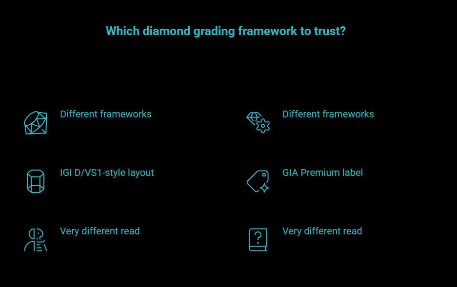 Why this confuses people fast - GIA vs IGI visual guide