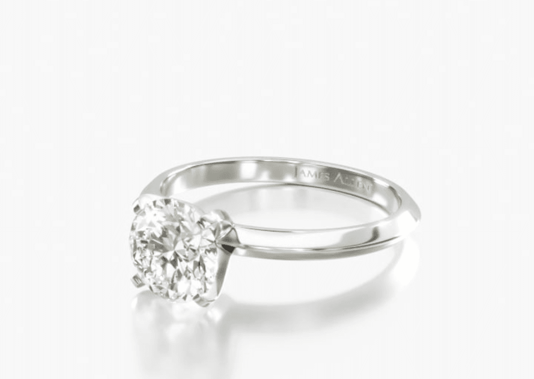 Solitaire engagement ring.