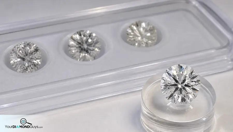 Bright eye clean round diamond separated from messy and sleepy rejected candidates