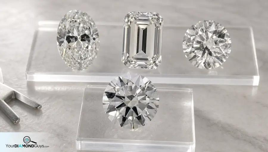 Clean SI round diamond selected ahead of larger oval step cut and I clarity review candidates