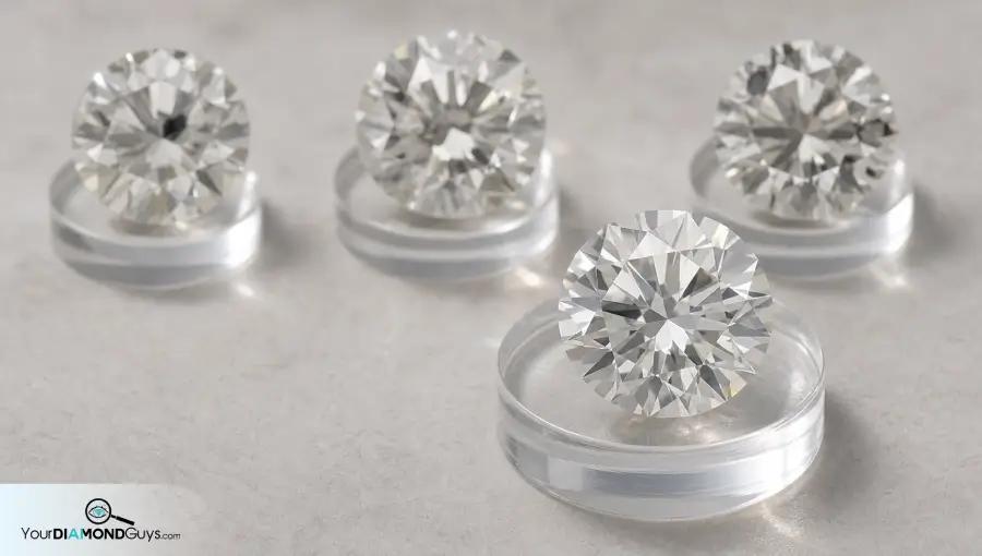 Bright accepted round diamond separated from under table girdle and multiple knot candidates