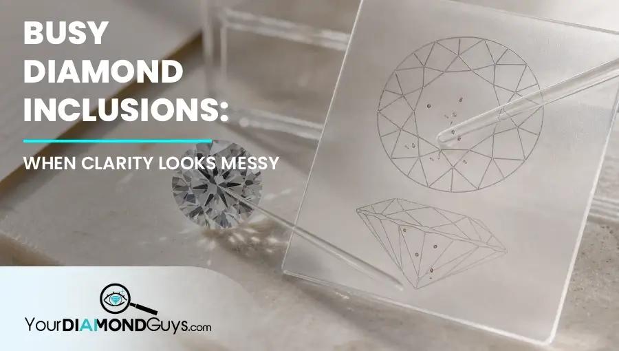 Loose diamond beside a generic clarity plot overlay for inclusion location review