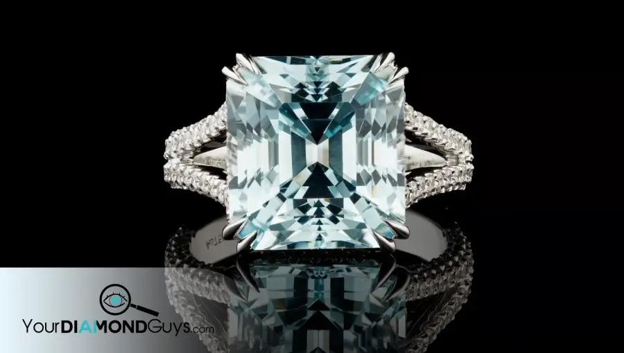 step cut diamond windowing diagram showing see through areas in emerald and asscher cuts