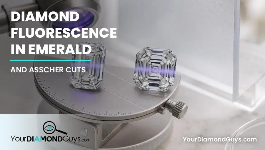 Emerald cut fluorescence inspection at multiple viewing angles