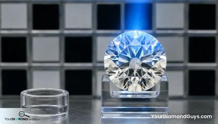 Strong fluorescent round diamond remaining transparent in front of a sharp optical lattice