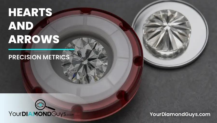 Round diamond examined through a physical optical symmetry viewer with precise radial contrast