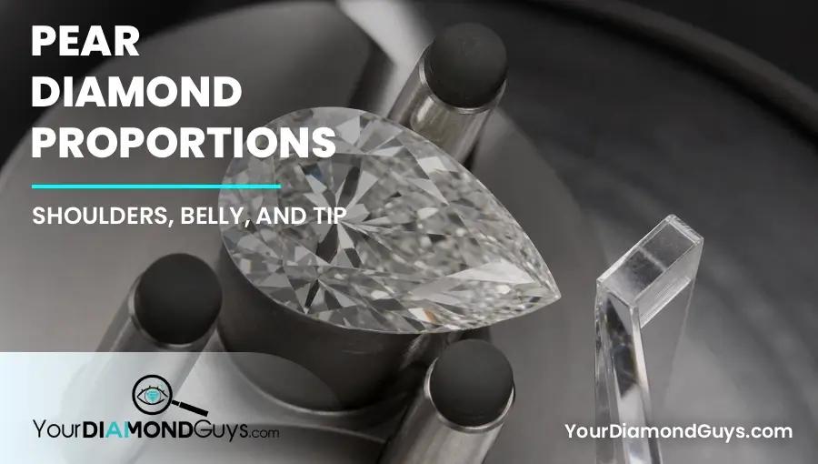Pear diamond lit across its shoulders, belly, and pointed tip in a precision gem fixture