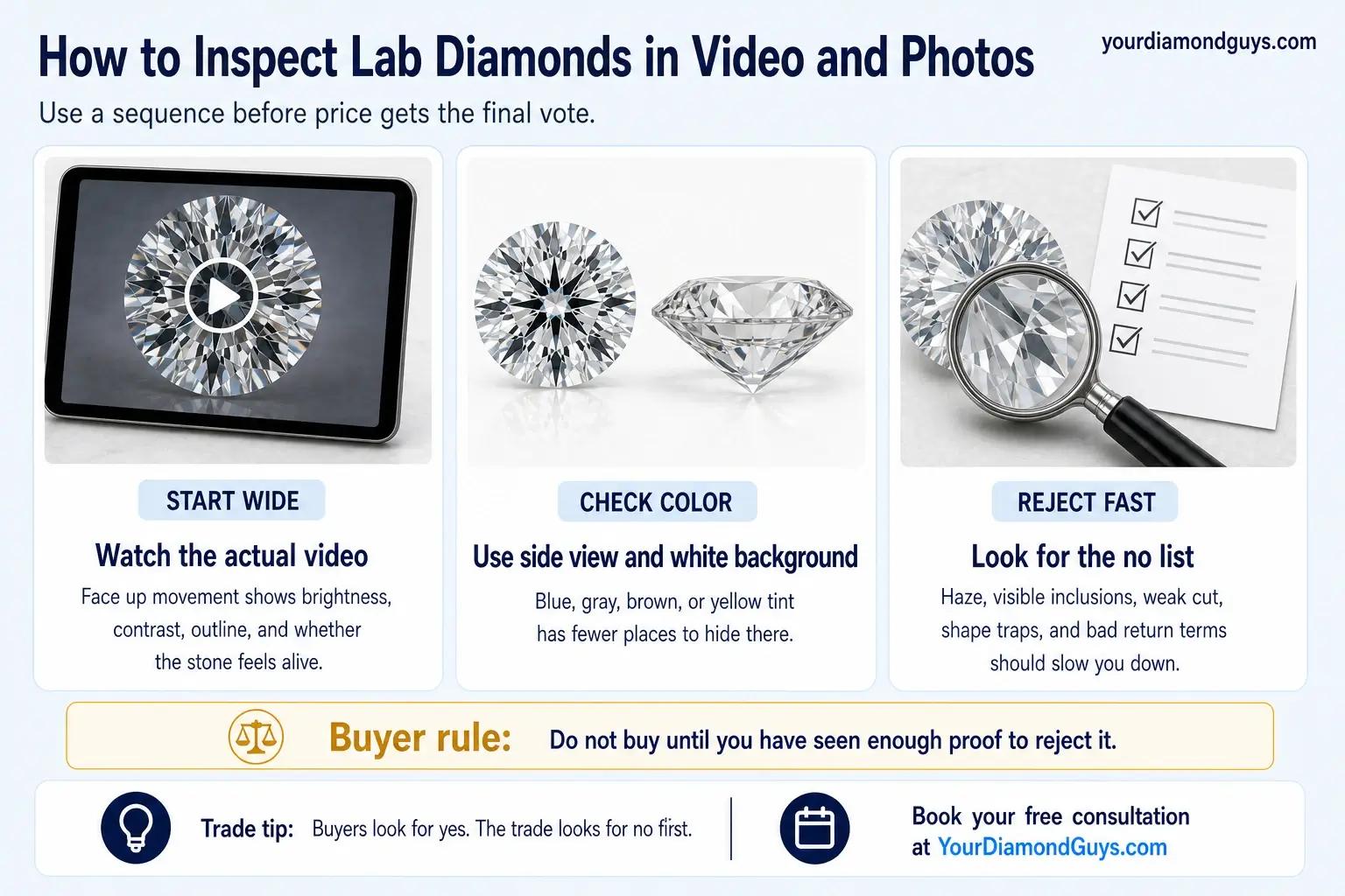 How to Inspect Lab Diamonds in Video and Photos