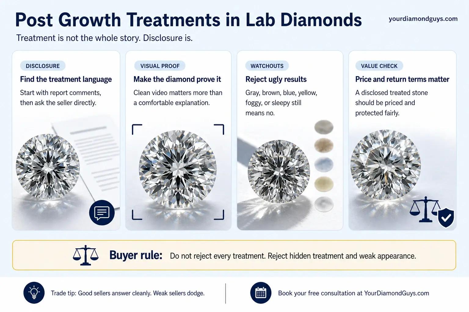 Post Growth Treatments in Lab Diamonds