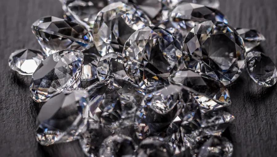 pile of natural diamonds