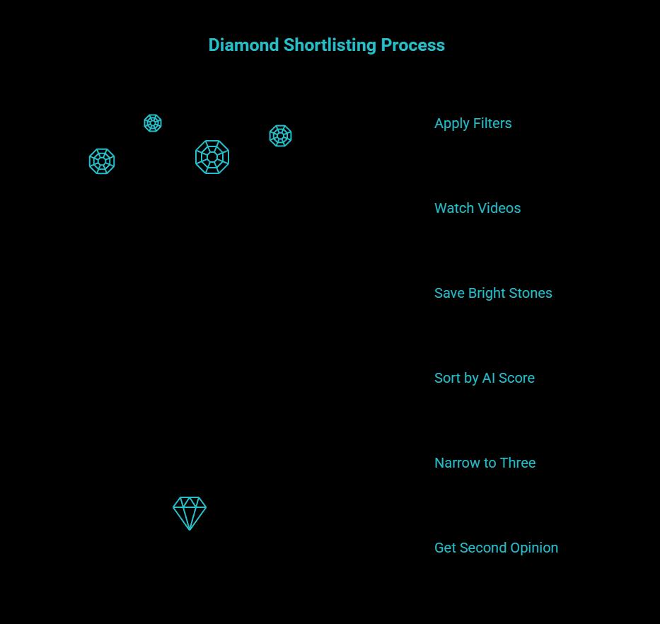 your shortlist flow filters video then AI Score visual selection