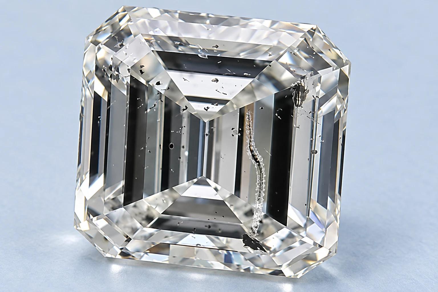 Diamond clarity inclusion - Etched channel under magnification