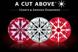3 diamonds showing hearts and arrows.
