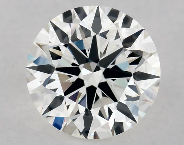A brilliant diamond in J Color.