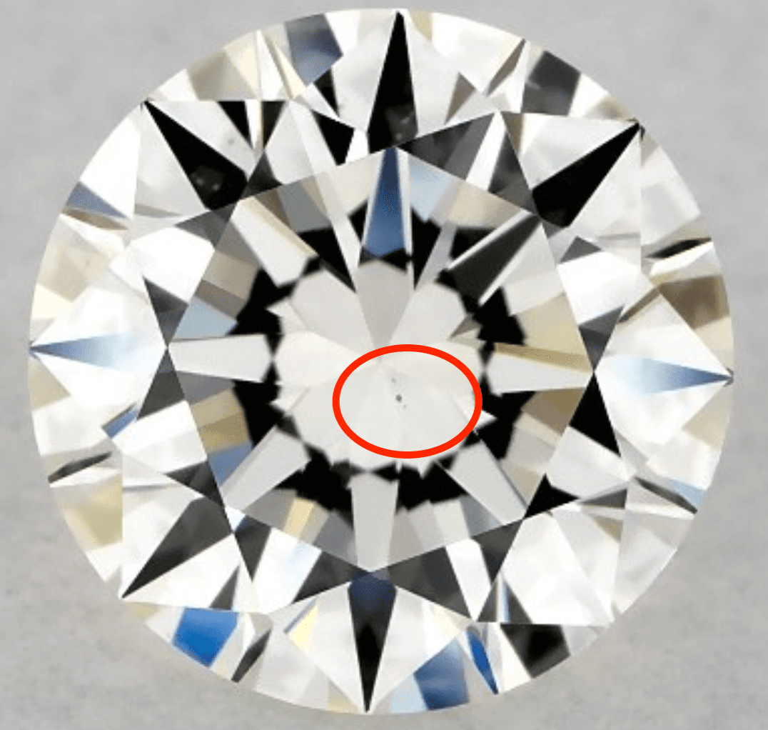 A bad VS1 diamond flaw.