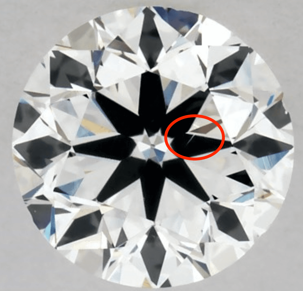 A bad VS1 diamond flaw.