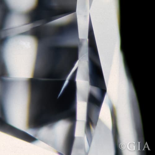 A close up of a diamond with a feather in it.