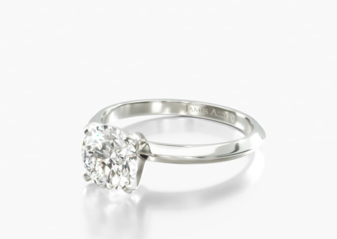 Solitaire engagement ring.