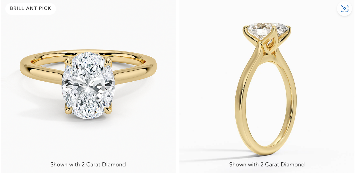 Cathedral solitaire ring.