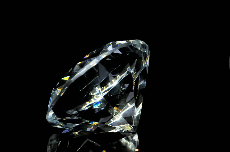A smooth and shiny diamond showing off it's polish