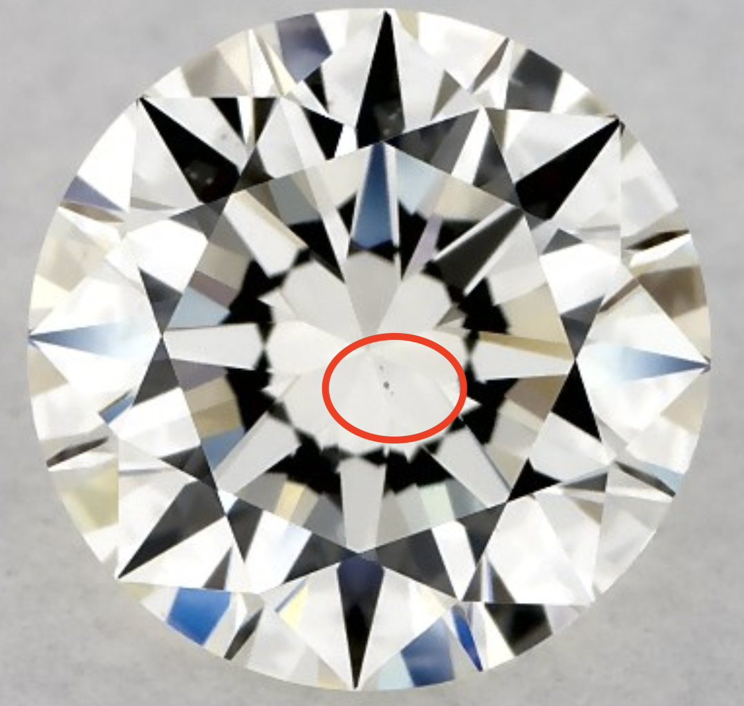 A bad VS1 diamond flaw.