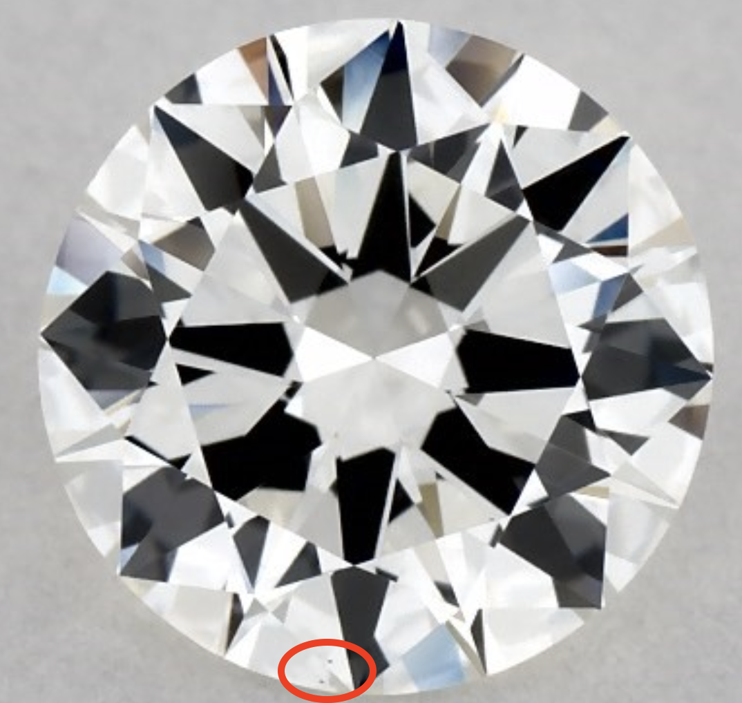 A bad VS1 diamond flaw.