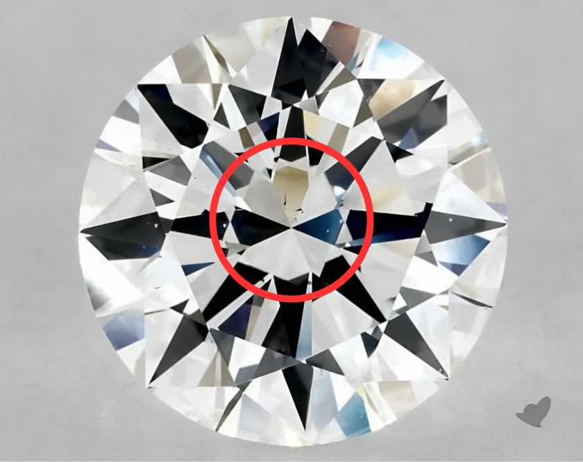A bad VS1 diamond flaw.