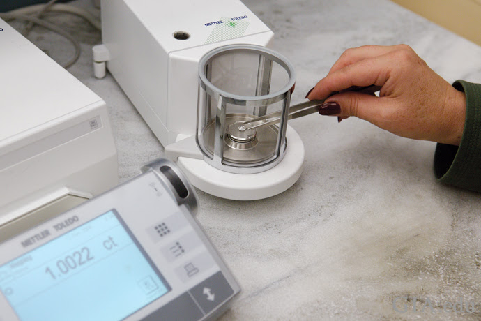 An electronic micro-balance scale.