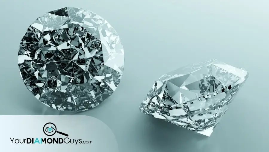 crushed ice vs chunky facet diamonds comparison showing different reflection patterns