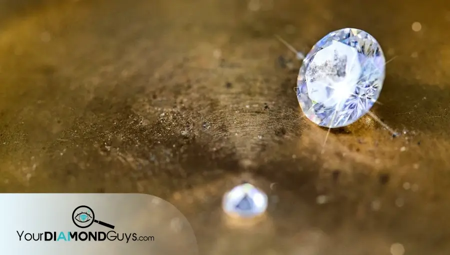 diamond light leakage example showing gray and watery areas