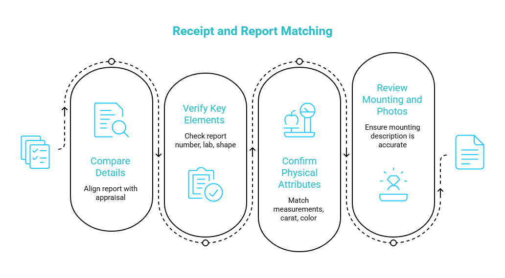 what to match against your receipt and report visual selection