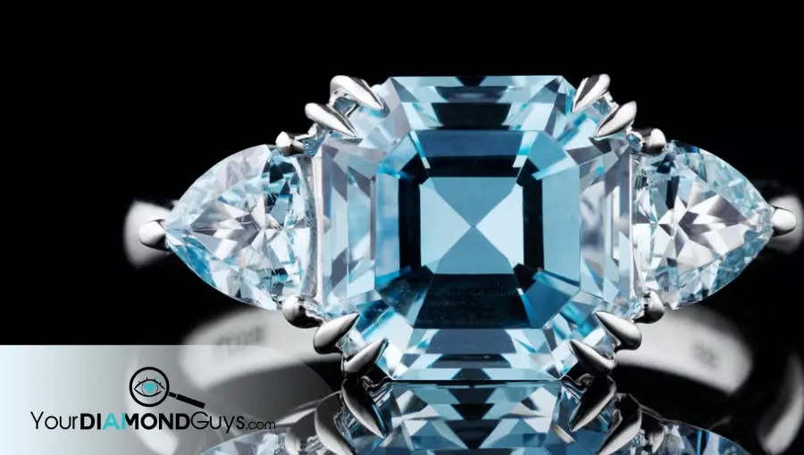 asscher cut diamond showing square outline and hall of mirrors pattern