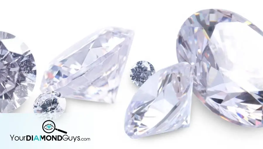 How diamond shape affects color and clarity visibility showing round brilliant, step cut, elongated, cushion, and radiant comparisons