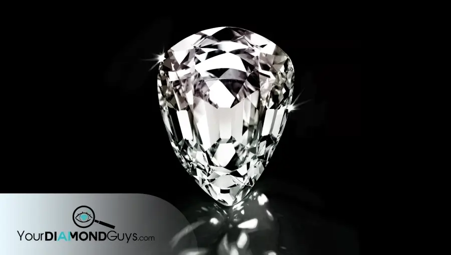 pear shape diamond showing balanced shoulders and pointed tip