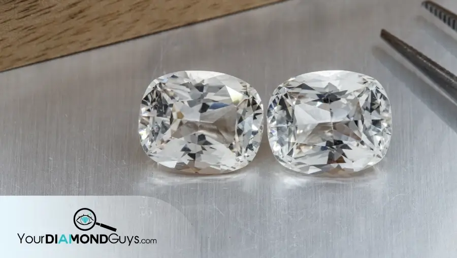 bow tie effect visible across the center of an elongated diamond