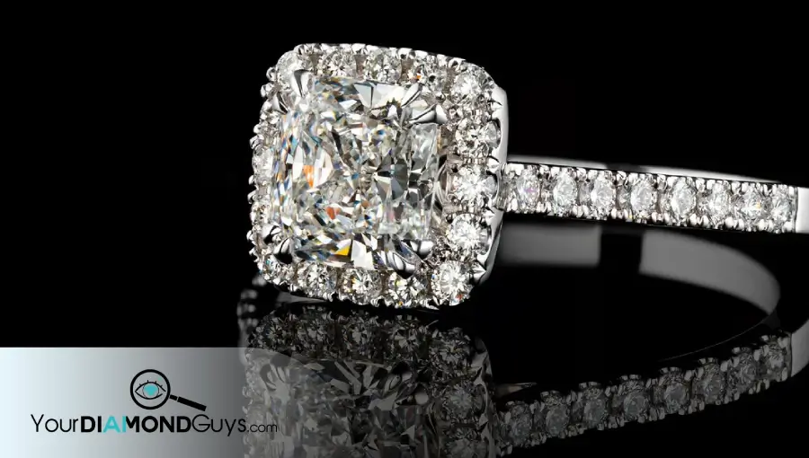 cushion diamond showing soft corners and facet texture