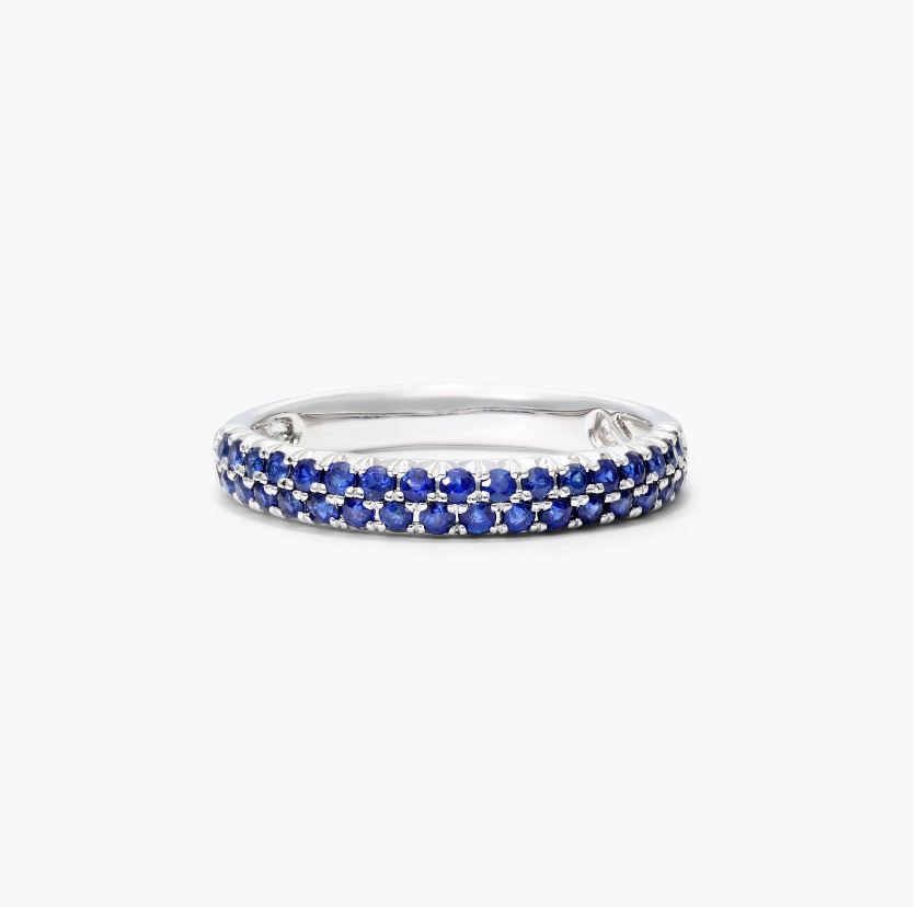 Diamond eternity band on hand