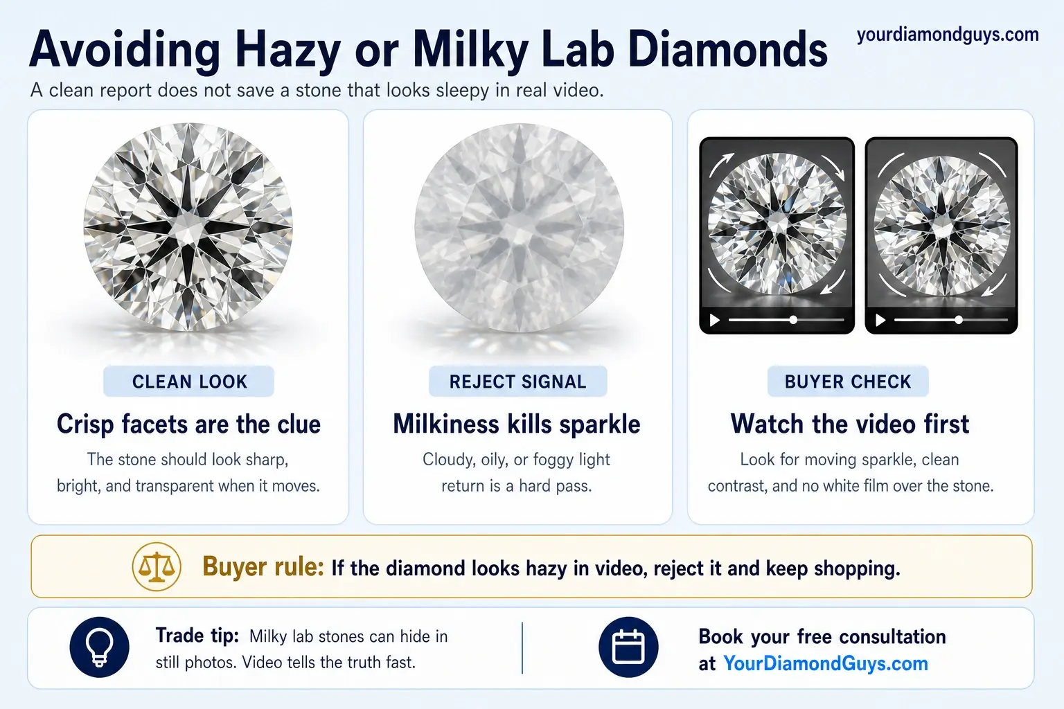 Avoiding Hazy or Milky Lab Diamonds