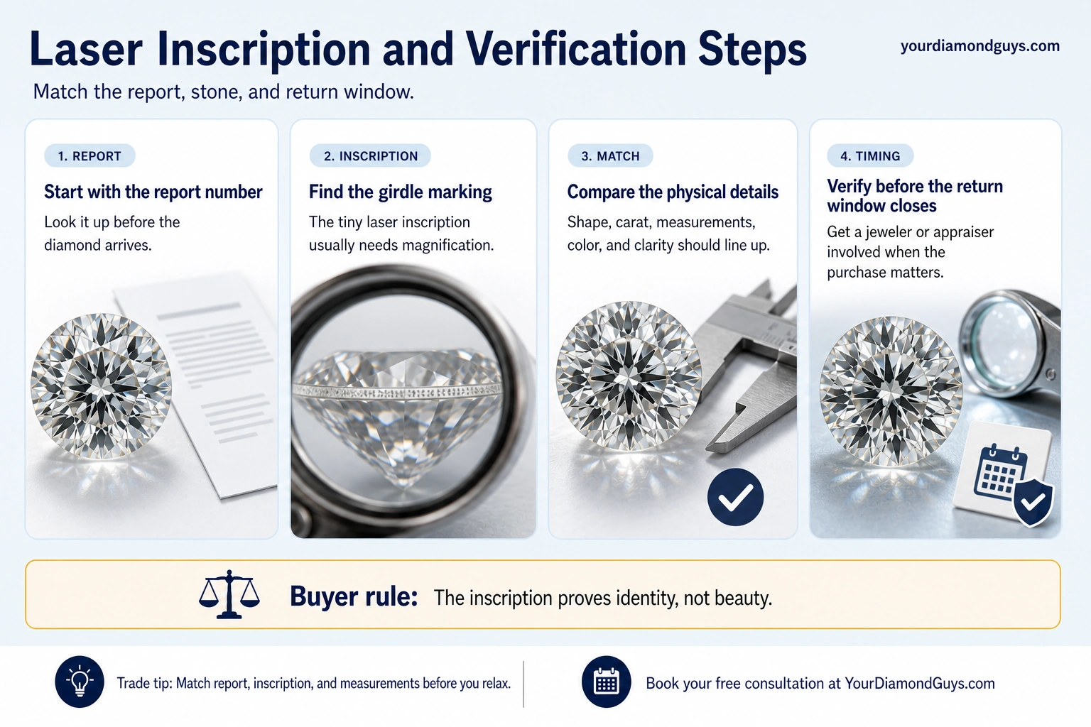 Laser Inscription and Verification Steps